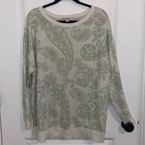 Loft Plus 16/18 long sleeve paisley print sweater